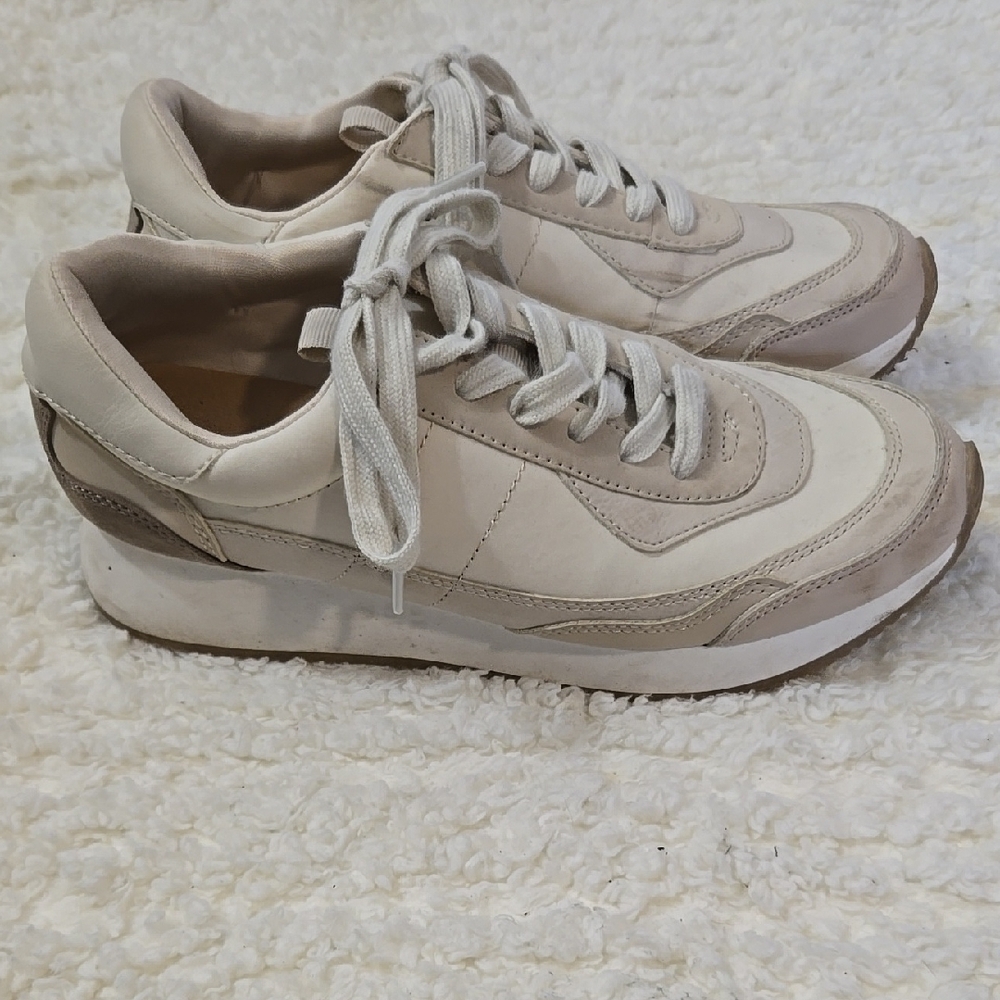 Beige and White Sneakers